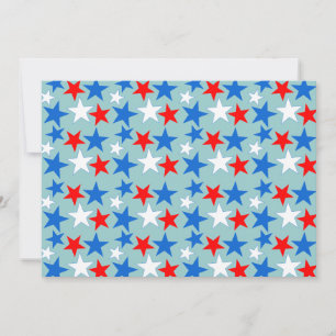 Invitación Estrellas rojas blancas y azules