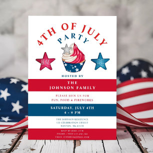 Invitación Estrellas Rojas Blancas Y Azules Patrióticas 4 De 