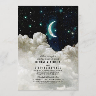 Invitación Estrellas románticas y cena de ensayo lunar