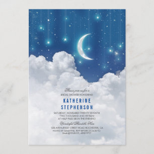 Invitación Estrellas románticas y ducha nupcial de la luna