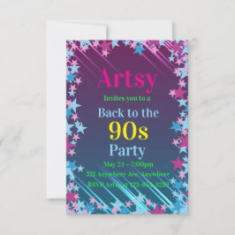 Invitación Estrellas Rosa y Azules