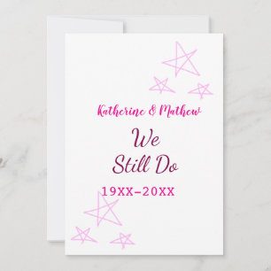 Invitación Estrellas rosas Renovación de votos boda de aniver