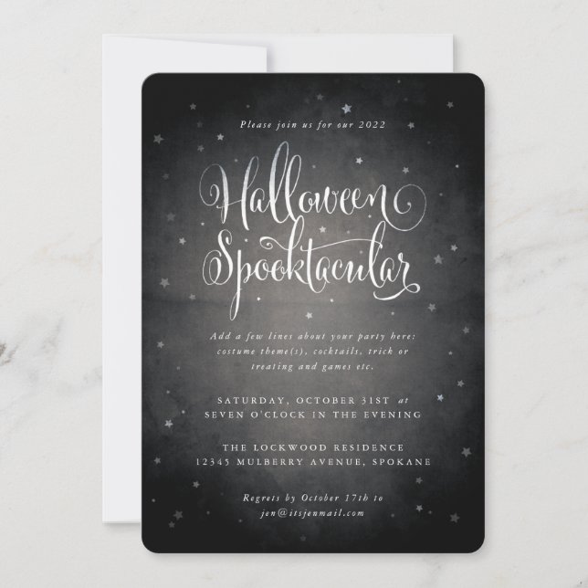 Invitación Estrellas Spooktaculares de Halloween de edad avan (Anverso)
