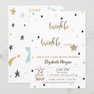 Invitación Estrellas, Twinkle Twinkle Little Star Baby Shower