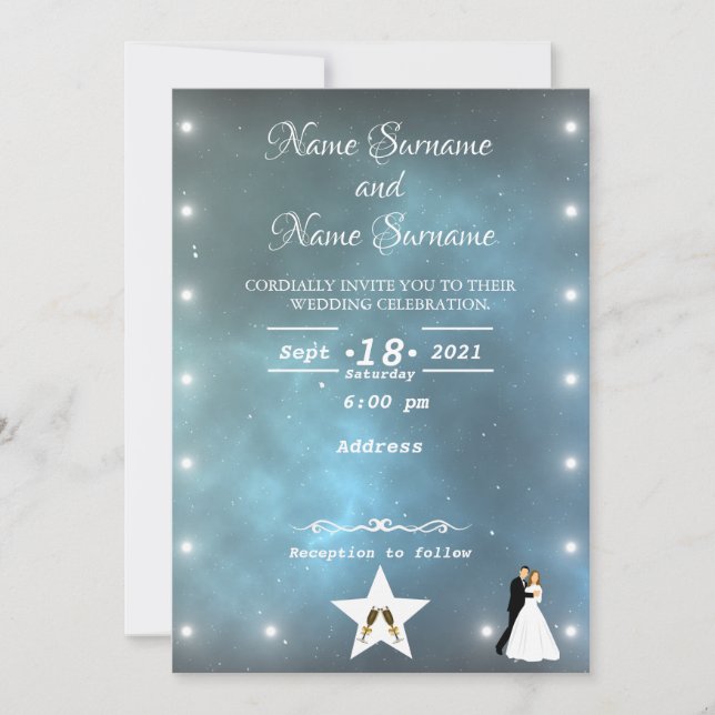 Invitación Estrellas universales (Anverso)