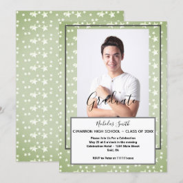 INVITACIÓN ESTRELLAS VERDES DE GRADO MODERNO | PARTE DE GRADU
