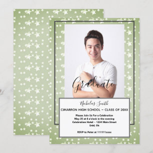 INVITACIÓN ESTRELLAS VERDES DE GRADO MODERNO PARTE DE GRADU