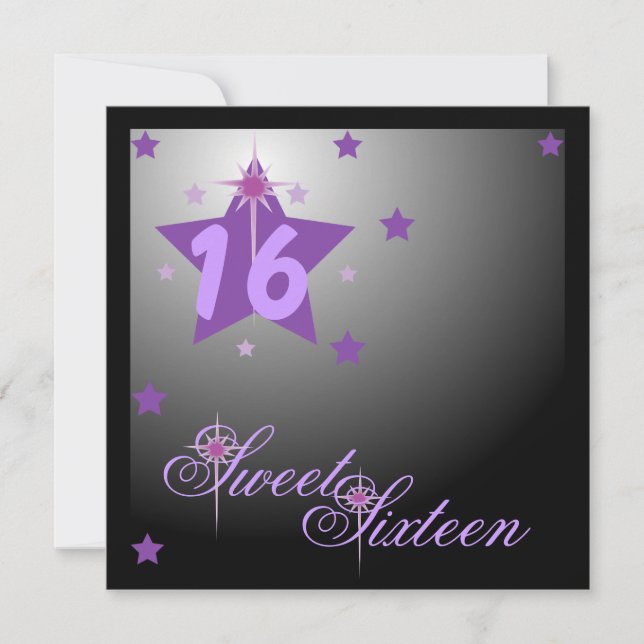 Invitación Estrellas Y Luces Para Siempre Dulce Dieciséis Per (Anverso)