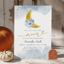 Invitación Estrellas y morada azul Baby Shower