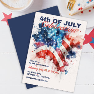 Invitación Estrellas y rayas patrióticas de la celebración de