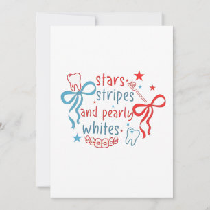 Invitación Estrellas y rayas y blancos de principios del 4 de
