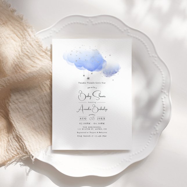 Invitación "Estrellita que Brillas" Shower de Bebé ("Twinkle Twinkle Little Star" Baby Shower Invitation)
