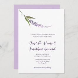 Invitación Estrello de flor simple Lavanda púrpura verde