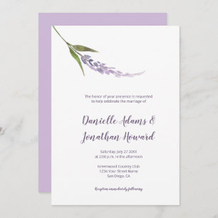 Invitación Estrello de flor simple Lavanda púrpura verde