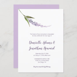 Invitación Estrello de flor simple Lavanda púrpura verde