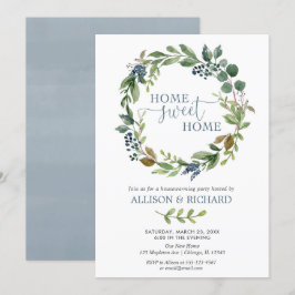 Invitación Estreno de una casa rústico de la guirnalda floral