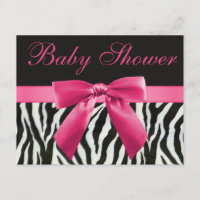 Estripas de cebra y Baby Shower rosado impreso