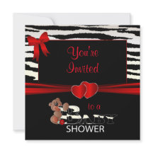 Estripas rojas y cebras para un Baby Shower