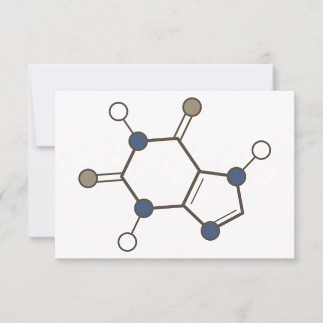 Invitación estructura molecular de cafeína (Anverso)