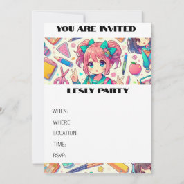 Invitación estudiante de anime