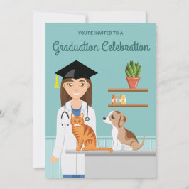 Invitación Estudiante de Veterinaria Graduación DVM Veterinar