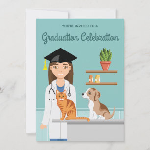 Invitación Estudiante de Veterinaria Graduación DVM Veterinar