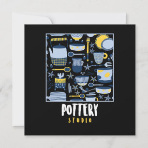 Invitación Estudio de cerámica regalo de escultura de porcela