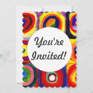 Invitación Estudio de color de Kandinsky Cuadrados Círculos A