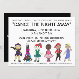 Invitación Estudio de Dance School Show Anual Recital Show Sh