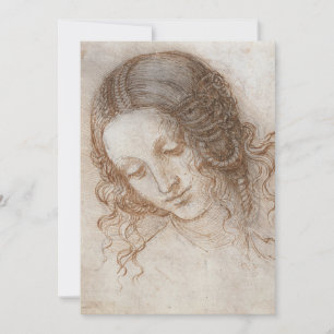 Invitación Estudio de Leonardo da Vinci de la cabeza de Leda
