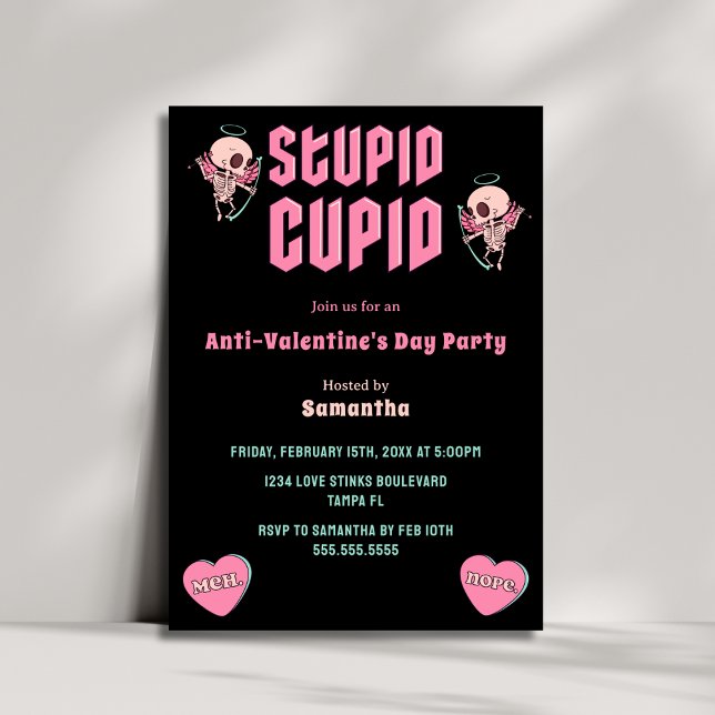 Invitación Estúpido negro Fiesta antiEl día de San Valentín (Subido por el creador)