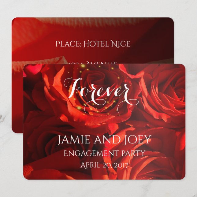 Invitación eterna al ramo Roses Rojos (Anverso / Reverso)