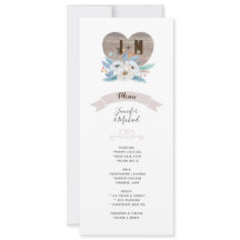 Eternal Love White Flower Blue Leaf Boda MENU