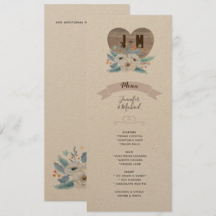 Invitación Eternal Love White Flower Boda MENU KRAFT