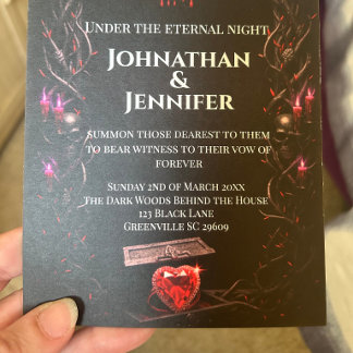 Invitación Eternal Night Gothic Vampire Wedding Dark Romance 