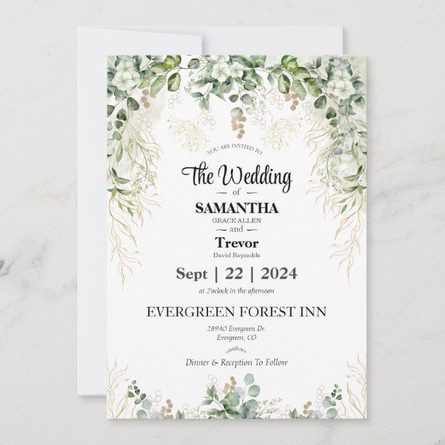 Invitación Eternidad elegante: Únete a nosotros en nuestro Dí (Anverso)