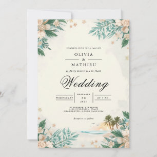Invitación Ethereal Bloom Beach Romance Boda