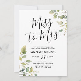 Invitación Ethereal Branches Miss To Mrs Bridal Shower Fiesta