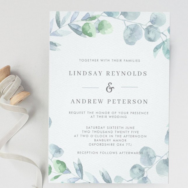 Invitación Ethereal Eucalyptus Dusty Blue Boda (Subido por el creador)