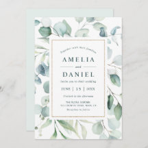 Ethereal Eucalyptus Gold Greenery Boda