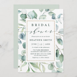 Invitación Ethereal Eucalyptus Gold Greenery Bridal Shower