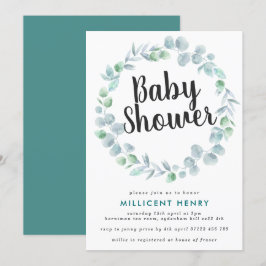 Invitación Ethereal Eucalyptus Wreath Baby Shower