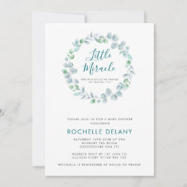 Invitación Ethereal Eucalyptus Wreath Scripter Baby Shower