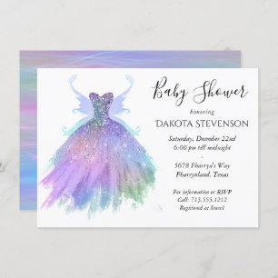 Invitación Ethereal Fairy Gown   Rainbow Ombre Pastel Sheen