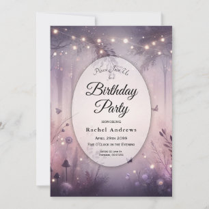 Invitación Ethereal Fairy Lights Forest Birday Party