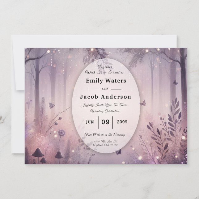 Invitación Ethereal Fairy Lights Forest Boda (Anverso)