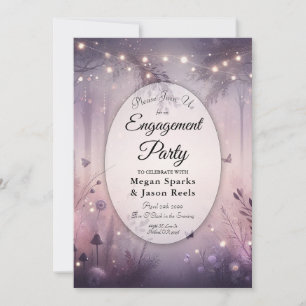 Invitación Ethereal Fairy Lights Forest Engagement Party