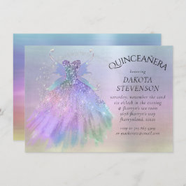 Invitación Ethereal Fairy Wing Gown | Rainbow Pastel Sheen