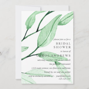 Invitación Ethereal Green Boda Leafy Bridal Shower