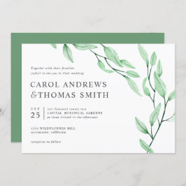 Invitación Ethereal Green | Moda boda de hojas botánicas